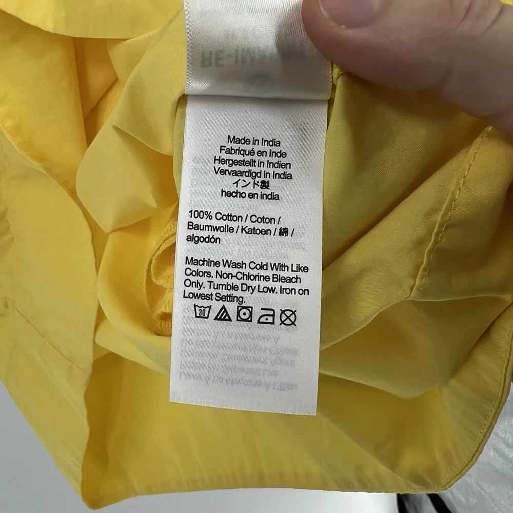J. Crew Short Sleeve Mini‎ Shirt Dress 100% Cotton Poplin Button Yellow Size XST - Image 11