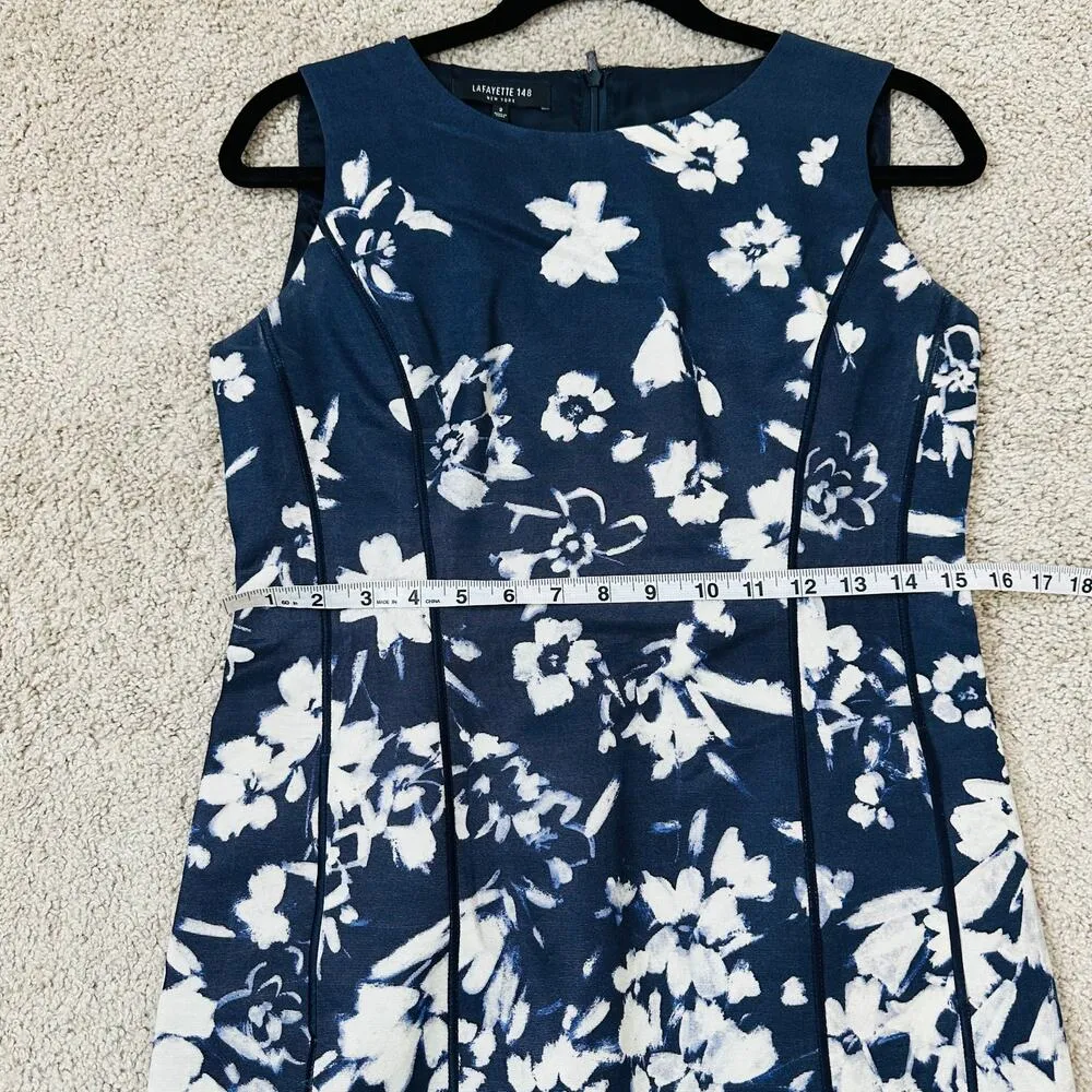 Lafayette 148 New York Evelyn Augusto Impression Floral-Print Sheath Dress - Image 9