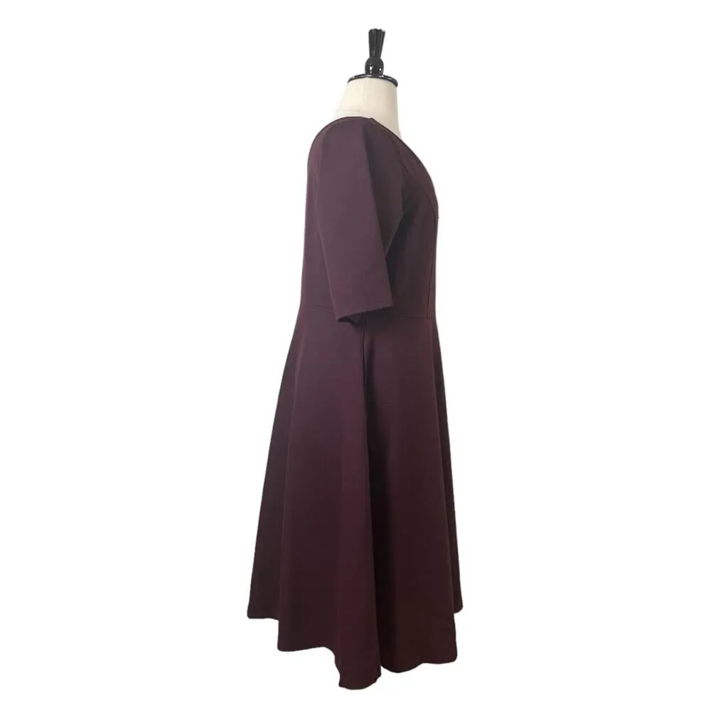 City Chic New Midi Dress A-line Ponte Knit Burgundy Wine Women’s Plus Size L/20 - Image 5