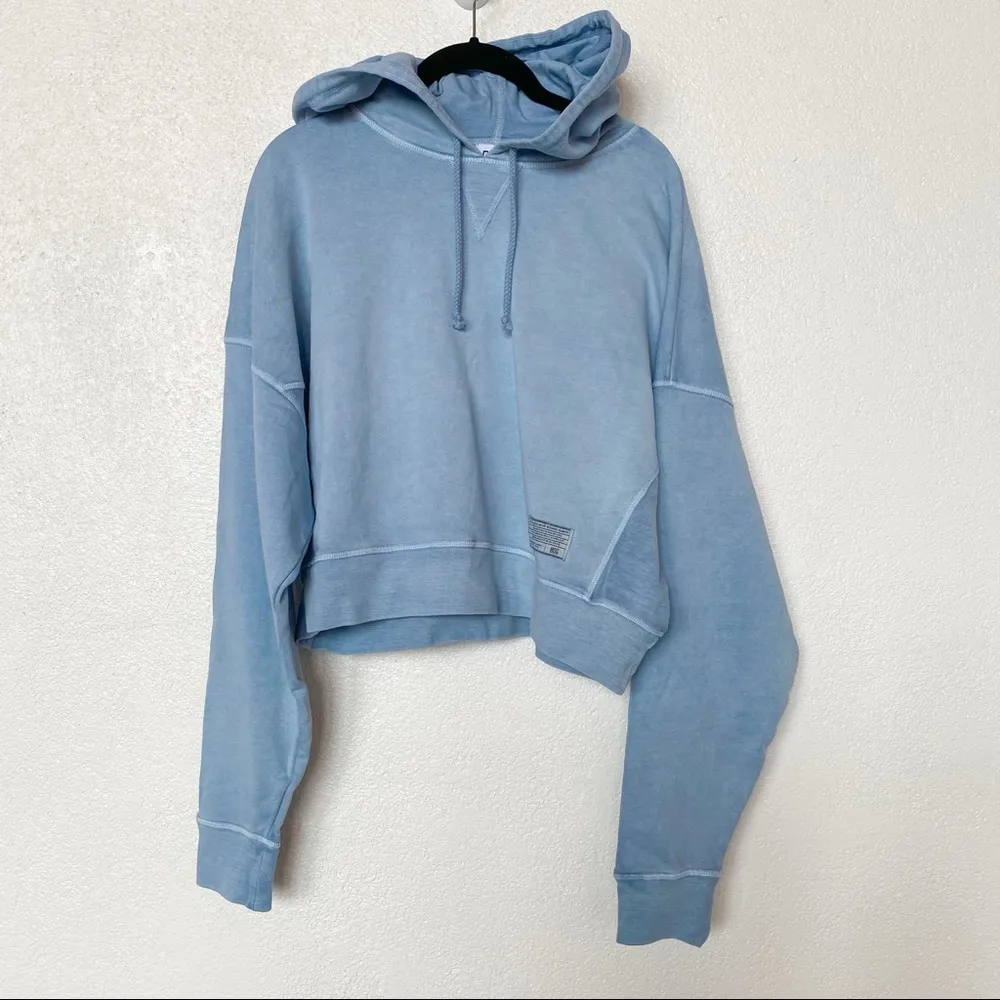 NWT BDG Slouchy Cropped Hoodie Dusty Blue Size Small - Image 2