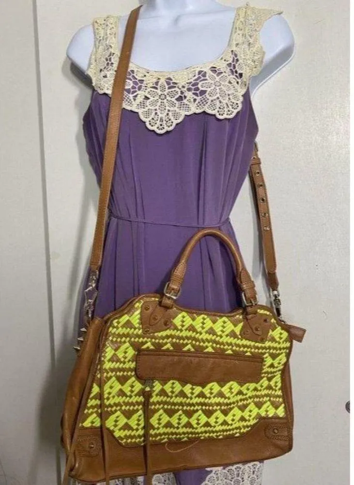 rebecca minkoff woven neon leather cross body bag - Image 3