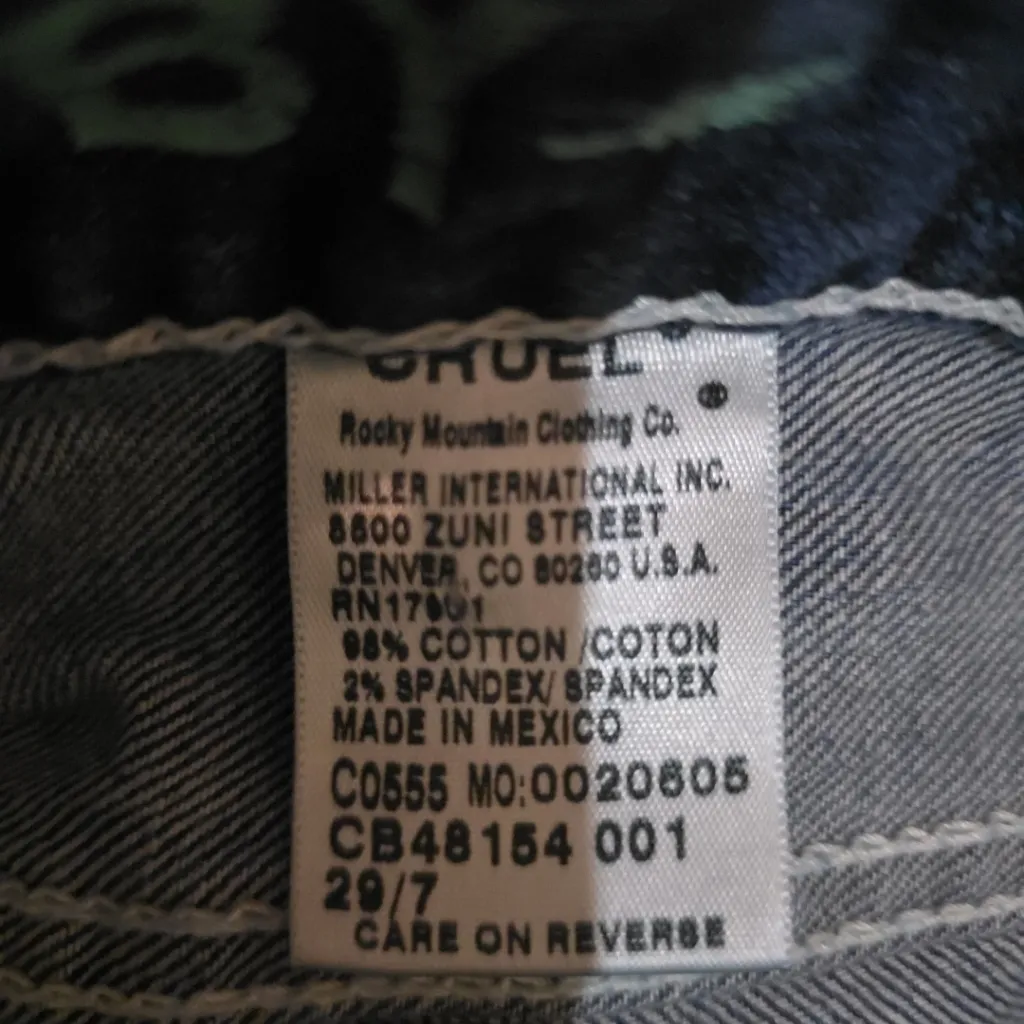 CRUEL Denim Womens Abby Jeans Bootcut Embroidered Hem Size 29/7 Y2K Embellished - Image 4