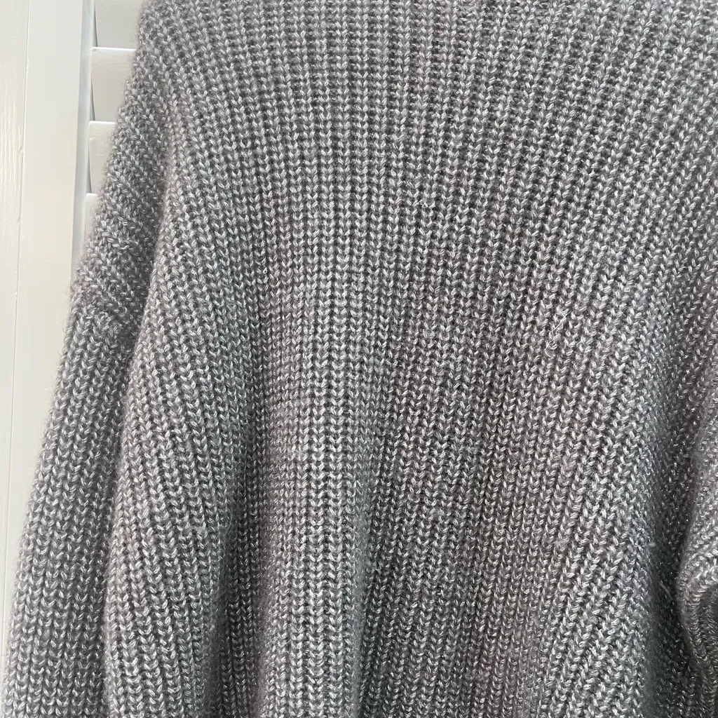 Pam & Gela Metallic Ribbed Turtleneck Sweater Wool Blend Size P - Image 3