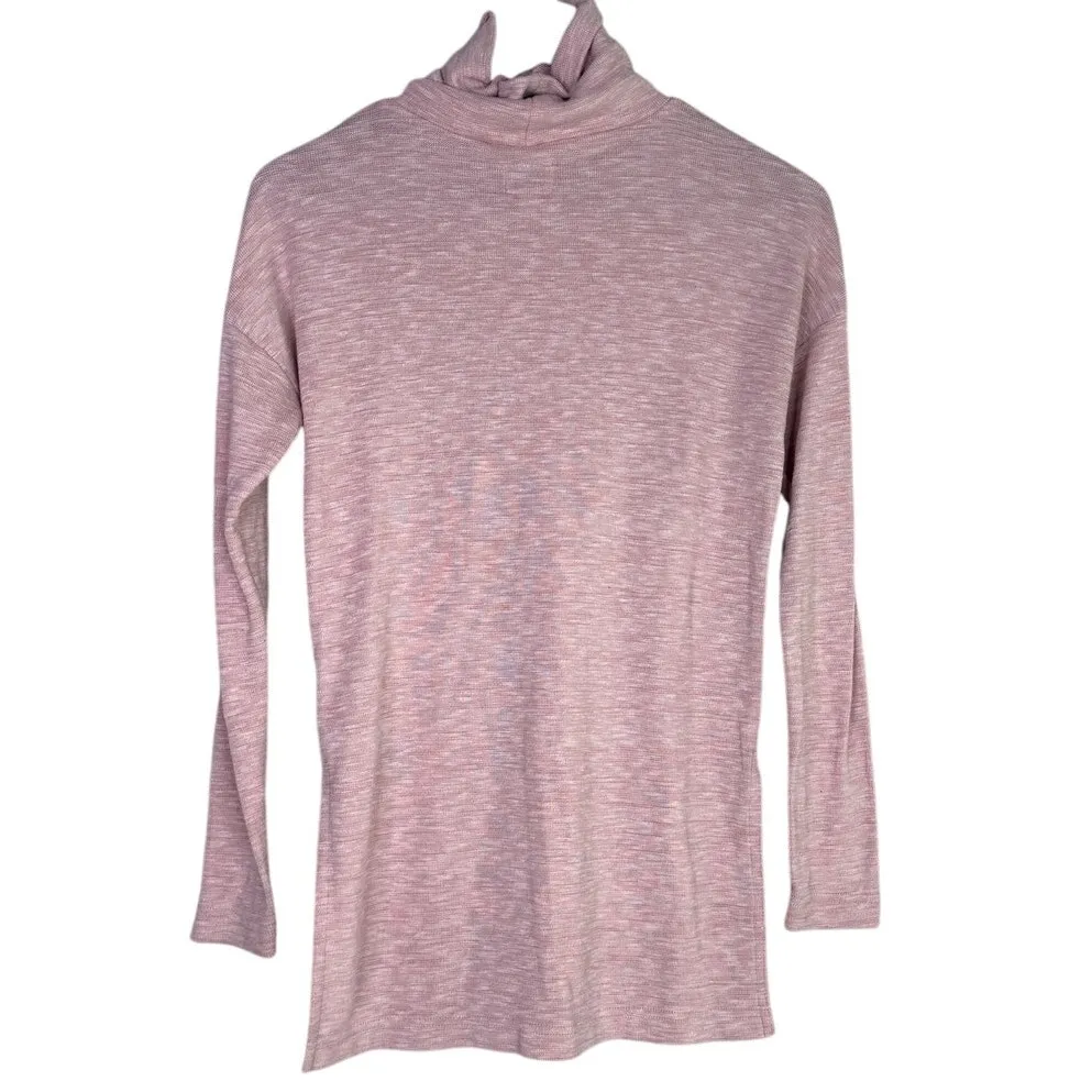 J. Crew Vintage Fleece Turtleneck Tunic Long Sleeve Top Cozy Pullover XS Pink - Image 4