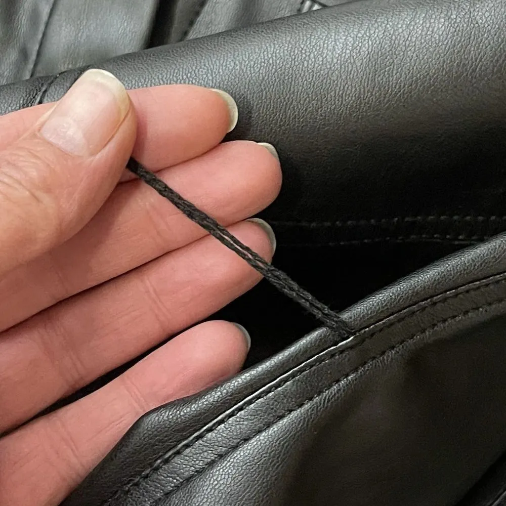 ABERCROMBIE & FITCH Faux Leather Dress Size Small‎ Tall Black NEW Rocker Band - Image 9