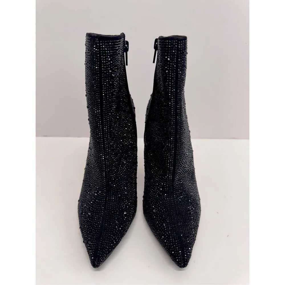 INC Boots Size‎ 5 Black Womens Dressy High Heel Pointed Toe Rhinestones NEW - Image 6