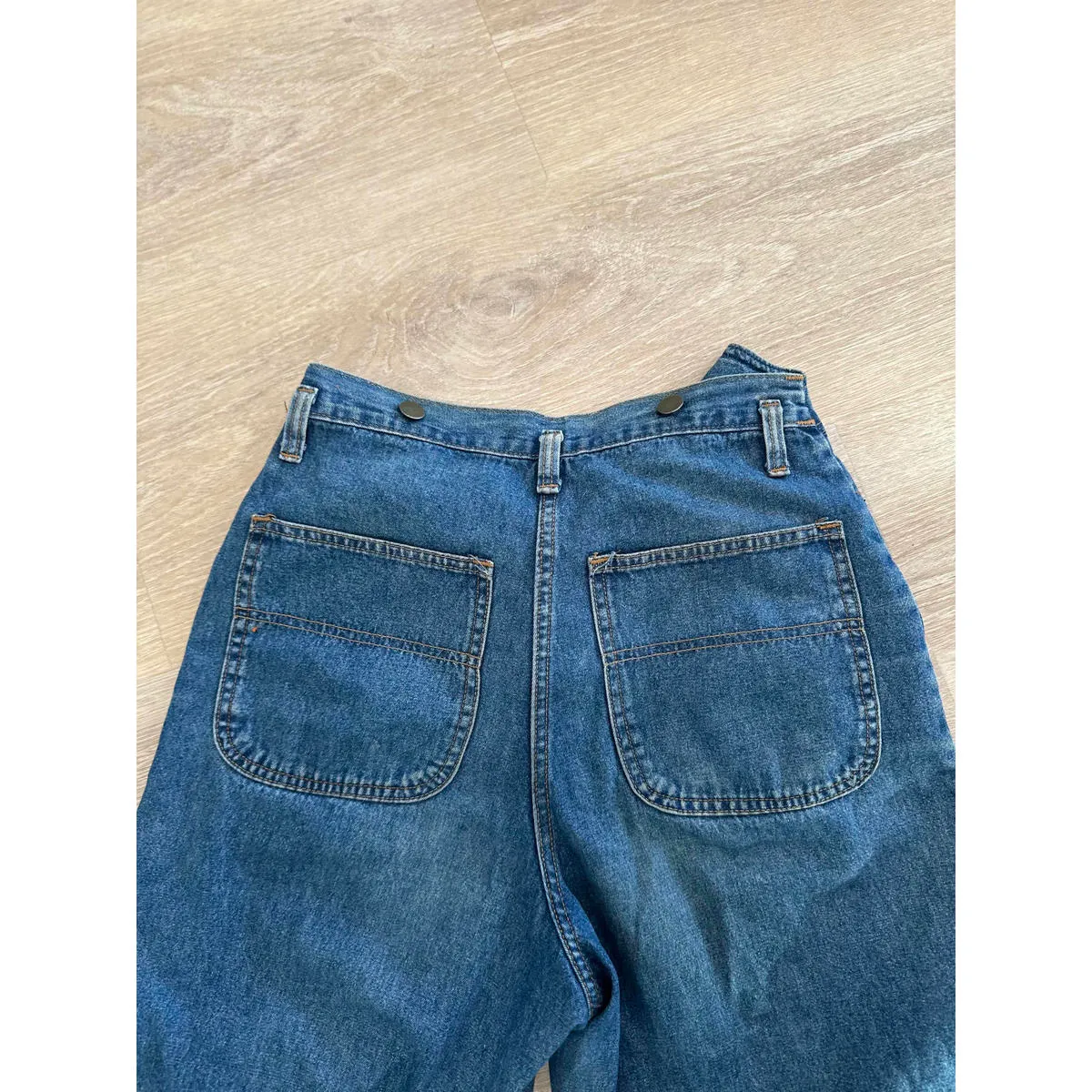 Vintage Foldover Retro Blue Jeans Size 8 - Image 9