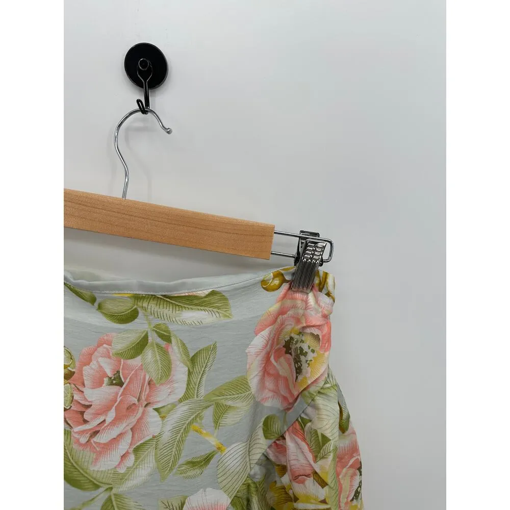 Express Mini Skirt Women 6 Floral Tropical Ruffle Vaca Beach Hawaiian NWT - Image 5