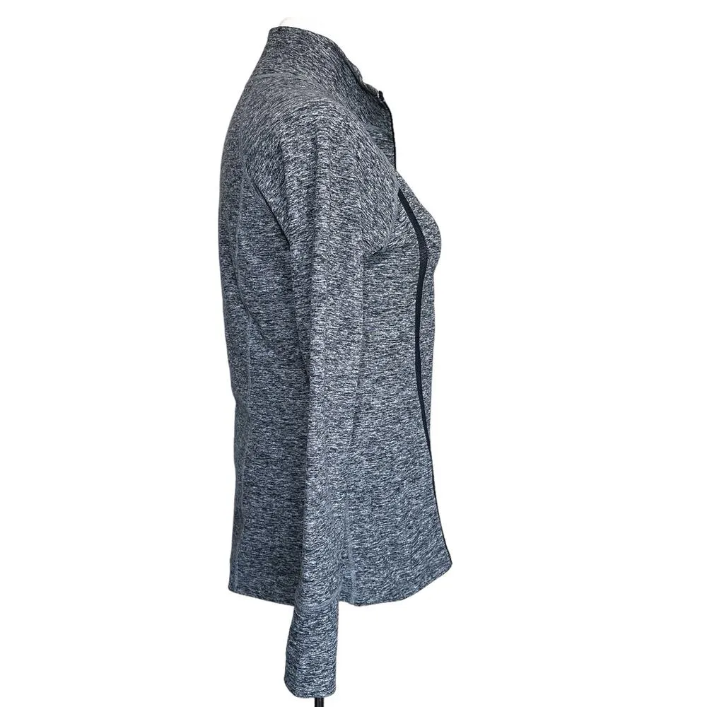 Beyond Yoga Spacedye Lattice Half-Zip Long Sleeve Pullover Heather Grey Large - Image 4