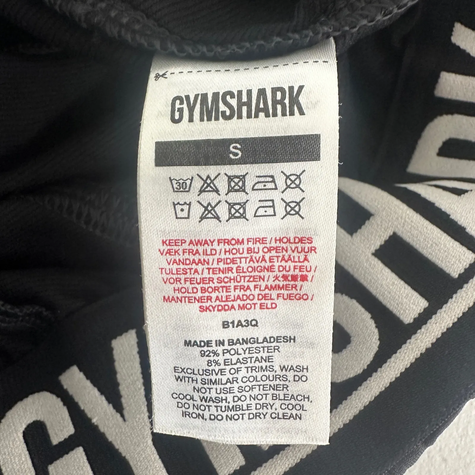 Gymshark‎ Black Joggers Athletic Track Pants White Piping Logo Womens Small - Image 8