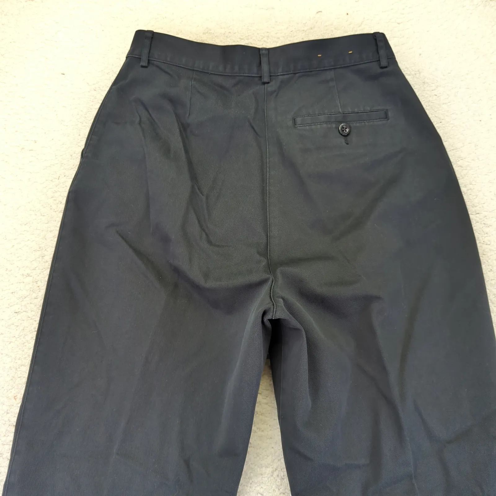 LL Bean Bayside Twill Pants Original Fit Womens Black Cotton Khaki 10 Reg 183647 - Image 5
