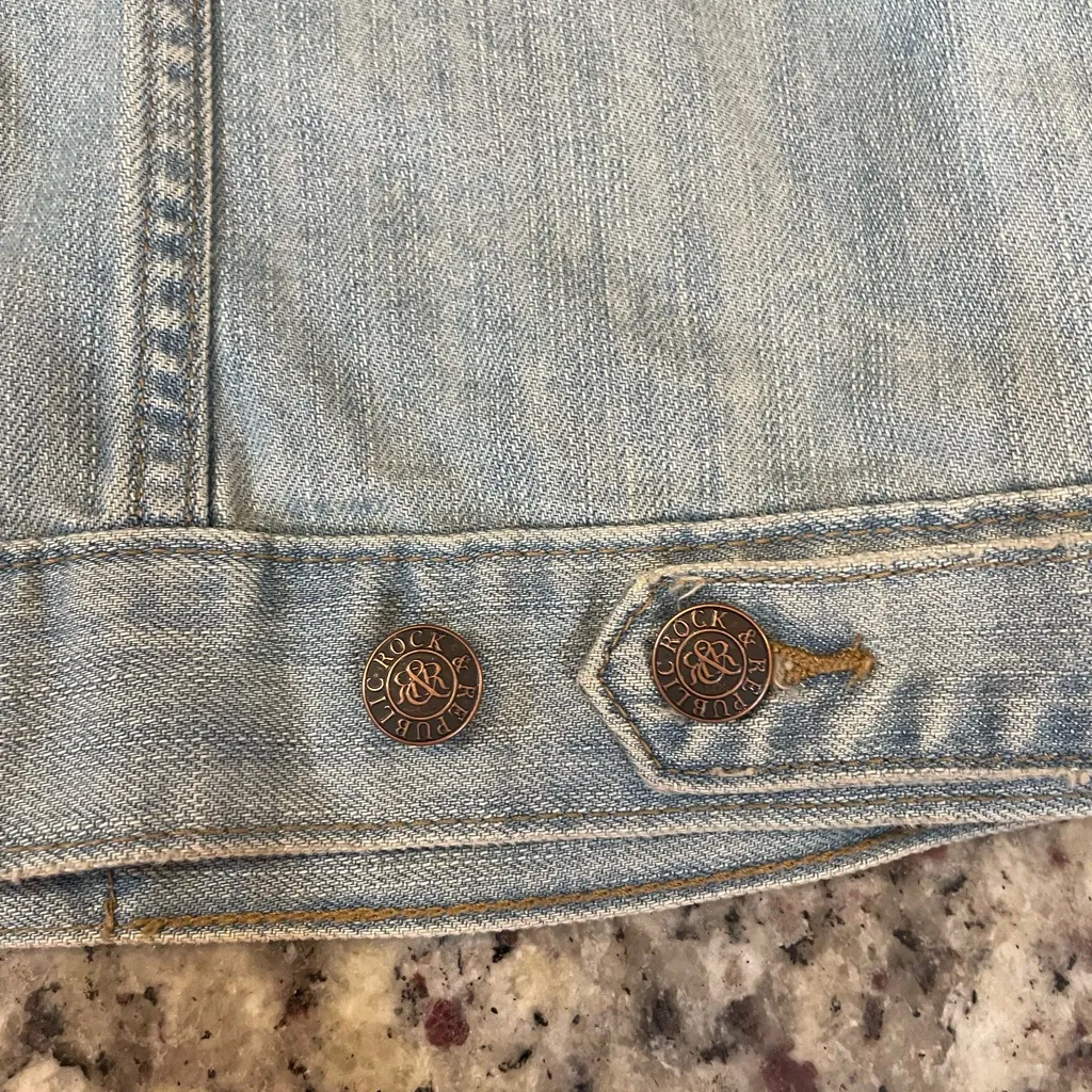 Rock & Republic Studded Light Blue Jean Jacket - Image 7