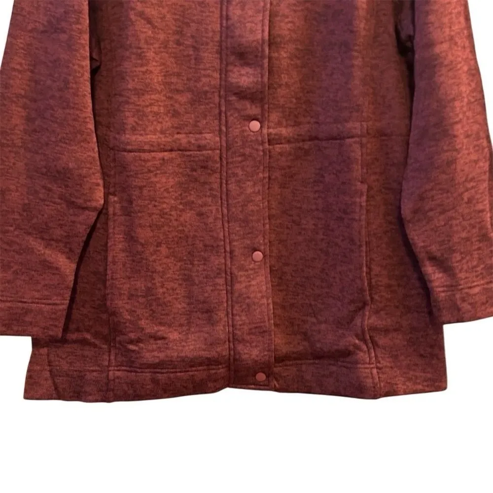 Lands' End Women's XL Red Sweater Fleece Lined Snap Overlay Full Zip Closure - Image 6