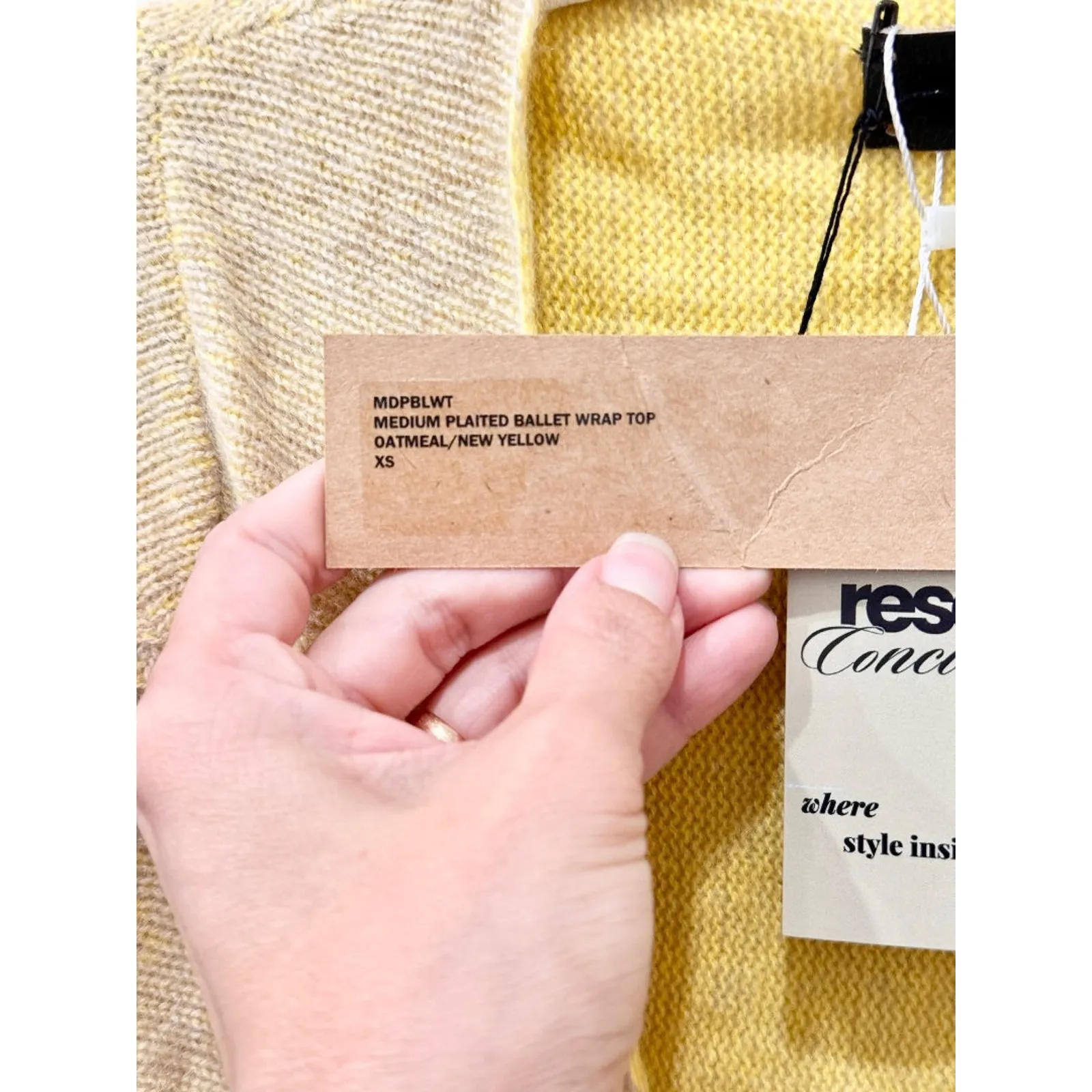 The Elder Statesman Medium Plaited Ballet Wrap Cardigan Oatmeal Women's Size XS Yellow - Image 4