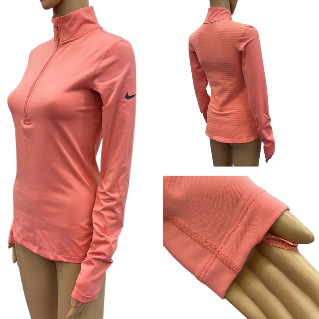 Nike Dri Fit Athletic Coral Half Zip Multi Textured Pull Over Jacket Womens S - Image 2