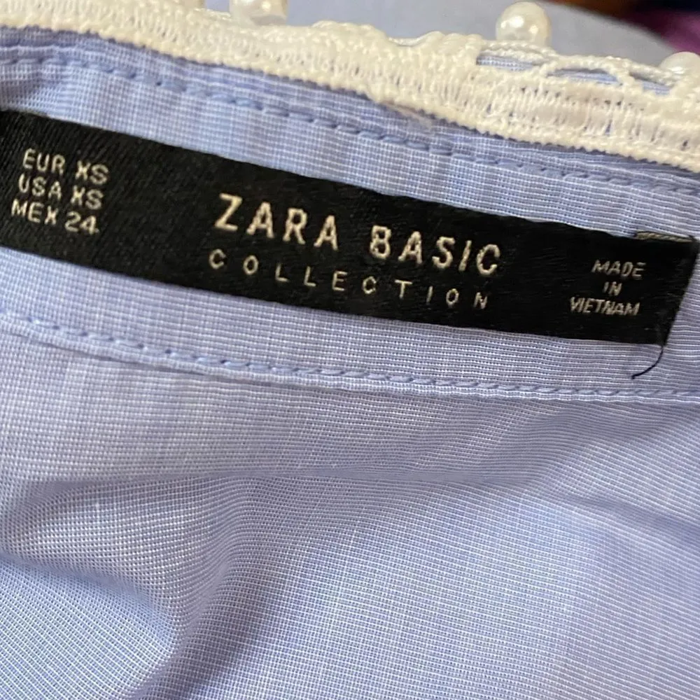 ZARA BASIC COLLECTION Light Blue Button Down Shirt - Image 6