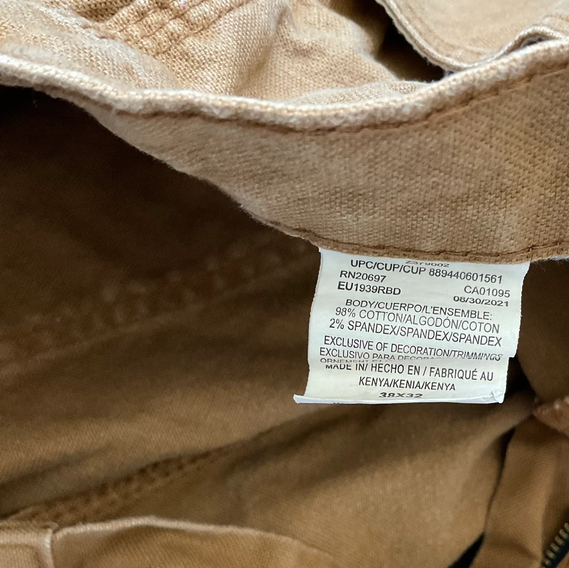 Tan Distressed Utility Workwear Painter Pants size 38x32 - Image 9