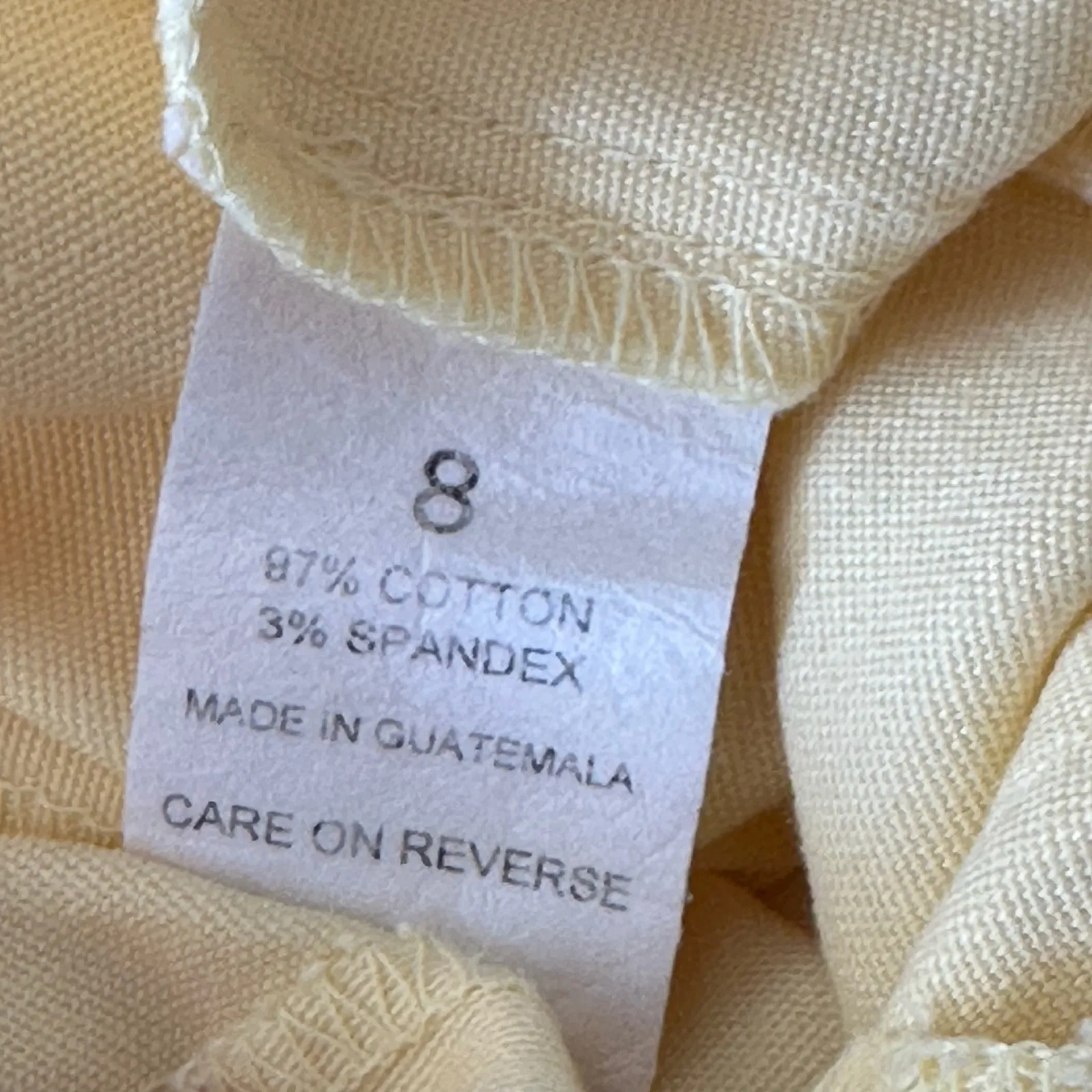 Briggs New York Women's Yellow Capri Pants Size 8 Cropped Cotton Spandex Blend - Image 4