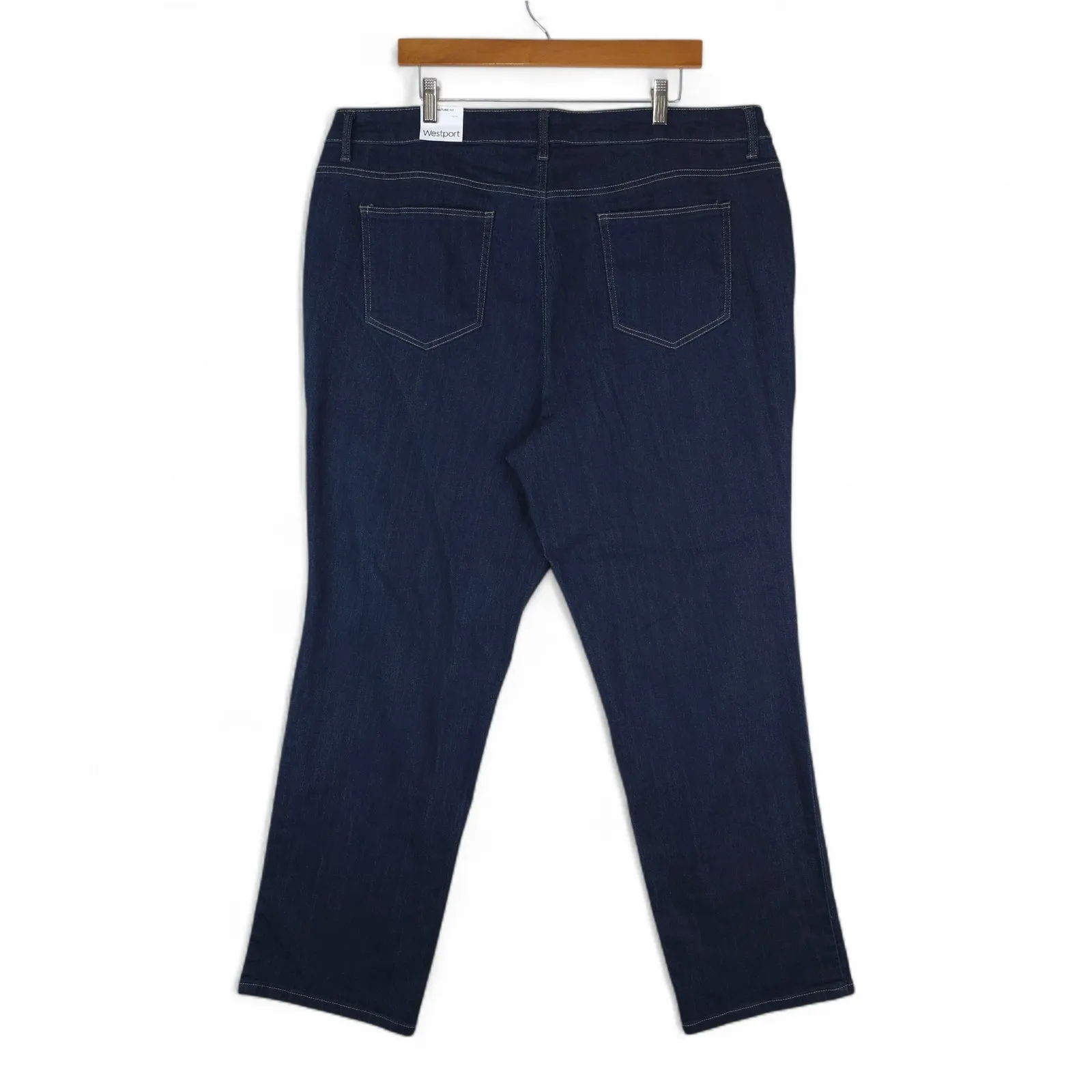 Dressbarn Westport Jeans Womens 20W Blue Mid Rise Straight Dark Wash Stretch - Image 2