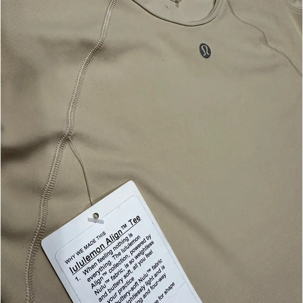 NWT Lululemon Prosecco Align Nulu Tee size 10 - Image 5