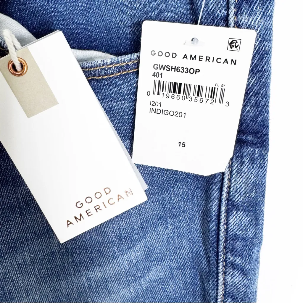 NWT Good American Good Waist Step Hem High Rise Stretch Denim Jeans Size 34 - Image 8