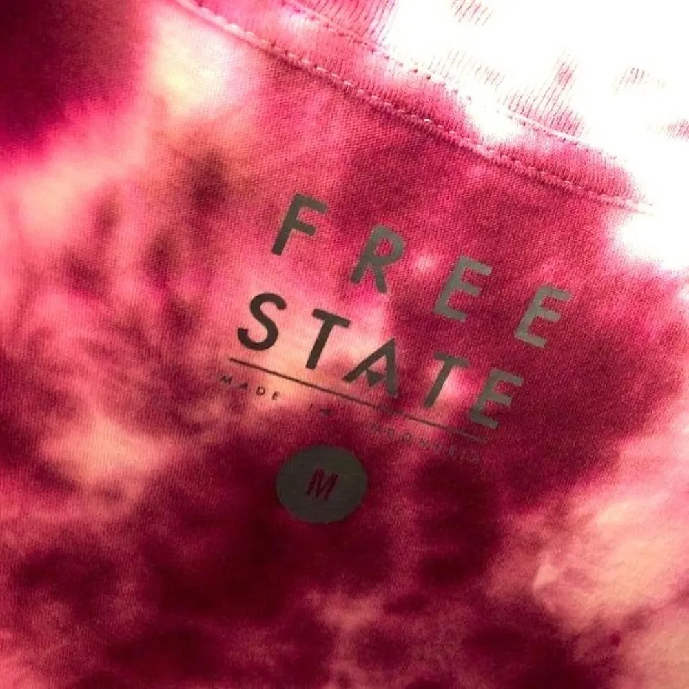 Free State Tie Dye T Shirt Girl Power Tee Short Sleeve Womens Crew Cotton M - Image 3