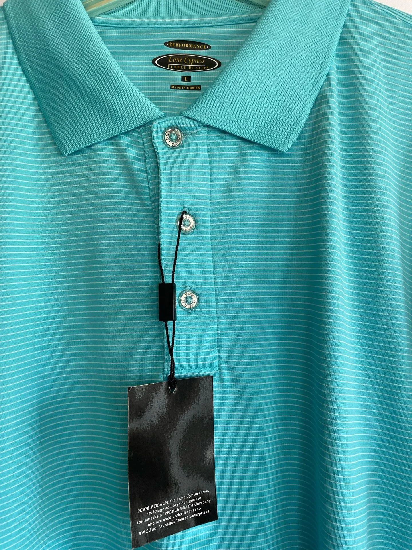 Lone Cypress Pebble Beach Golf Polo men’s size Lg Blue - Image 5