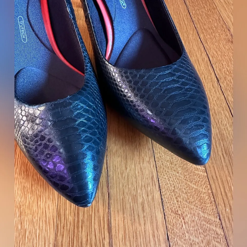 Rockport Black Leather Snakeskin Pointed - Image 7