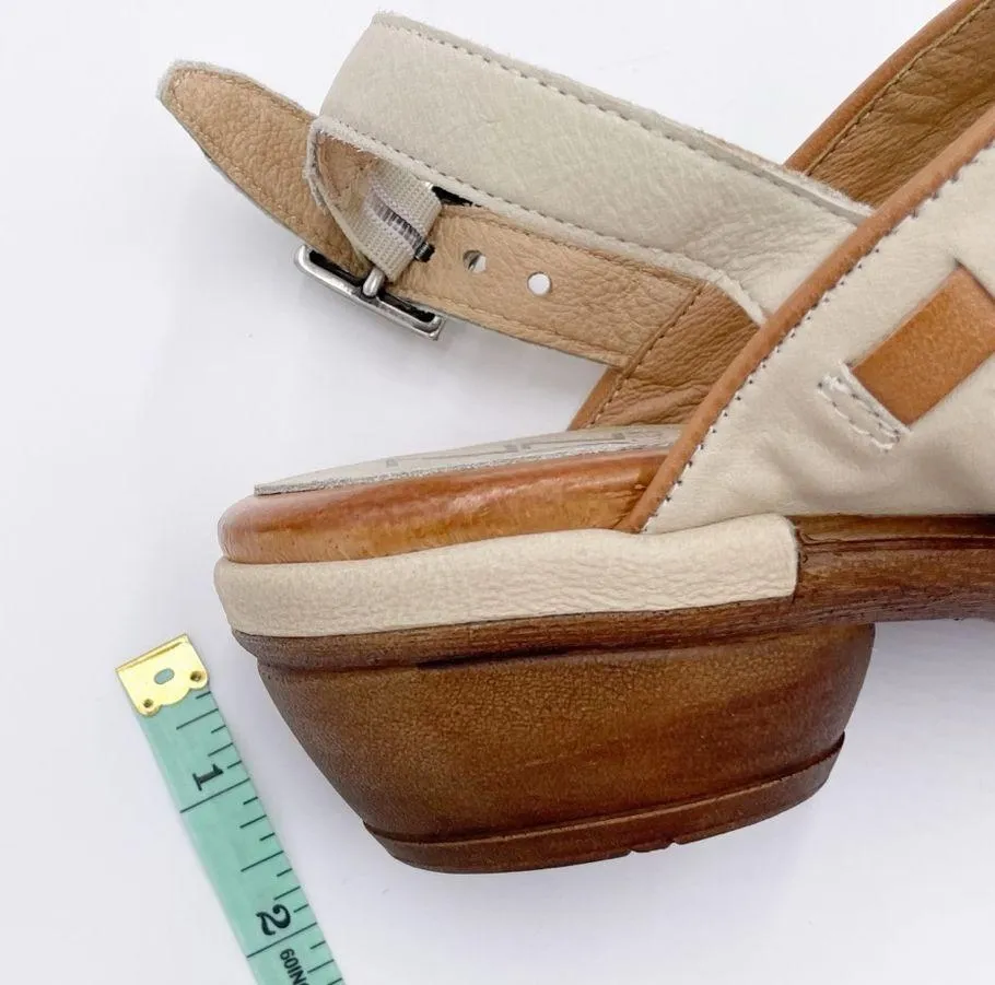 Miz Mooz Constance Ivory Woven Leather Backstrap Heeled Sandals Women's Size 42 - Image 13