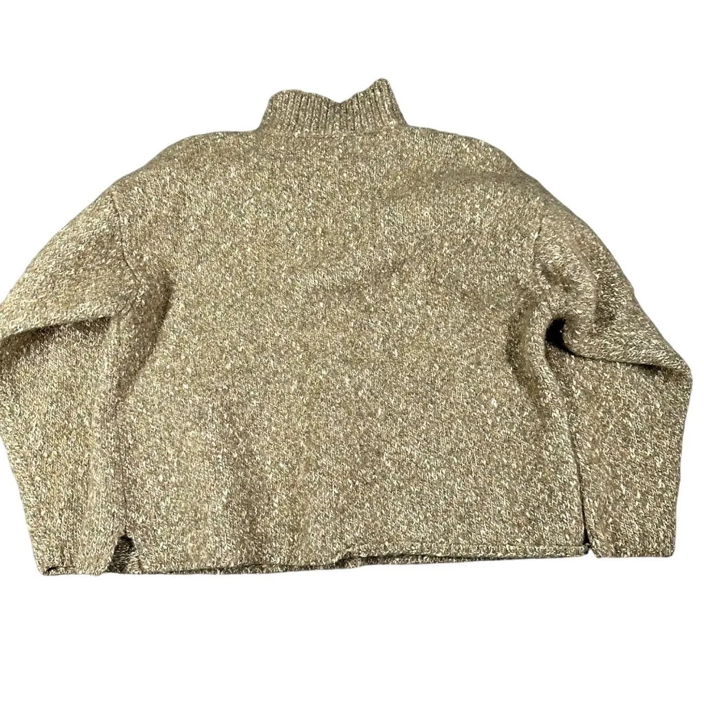 Vtg Levis Silvertab Womens Large Green Itchy Pullover 1/4 Zip Boxy Crop Sweater Green - Image 8