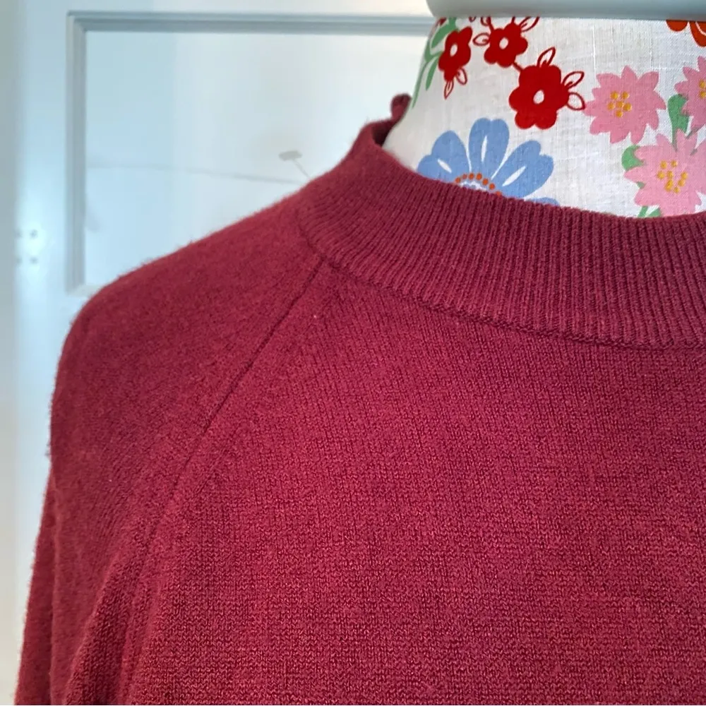 VTG Mock Neck Burgundy Sweater - Image 2