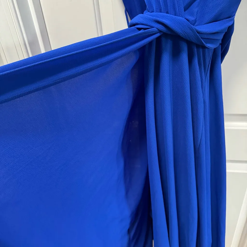 Meghan Los Angeles‎ Jasmine Midi Dress NWT size Small Royal Blue Faux Wrap - Image 10