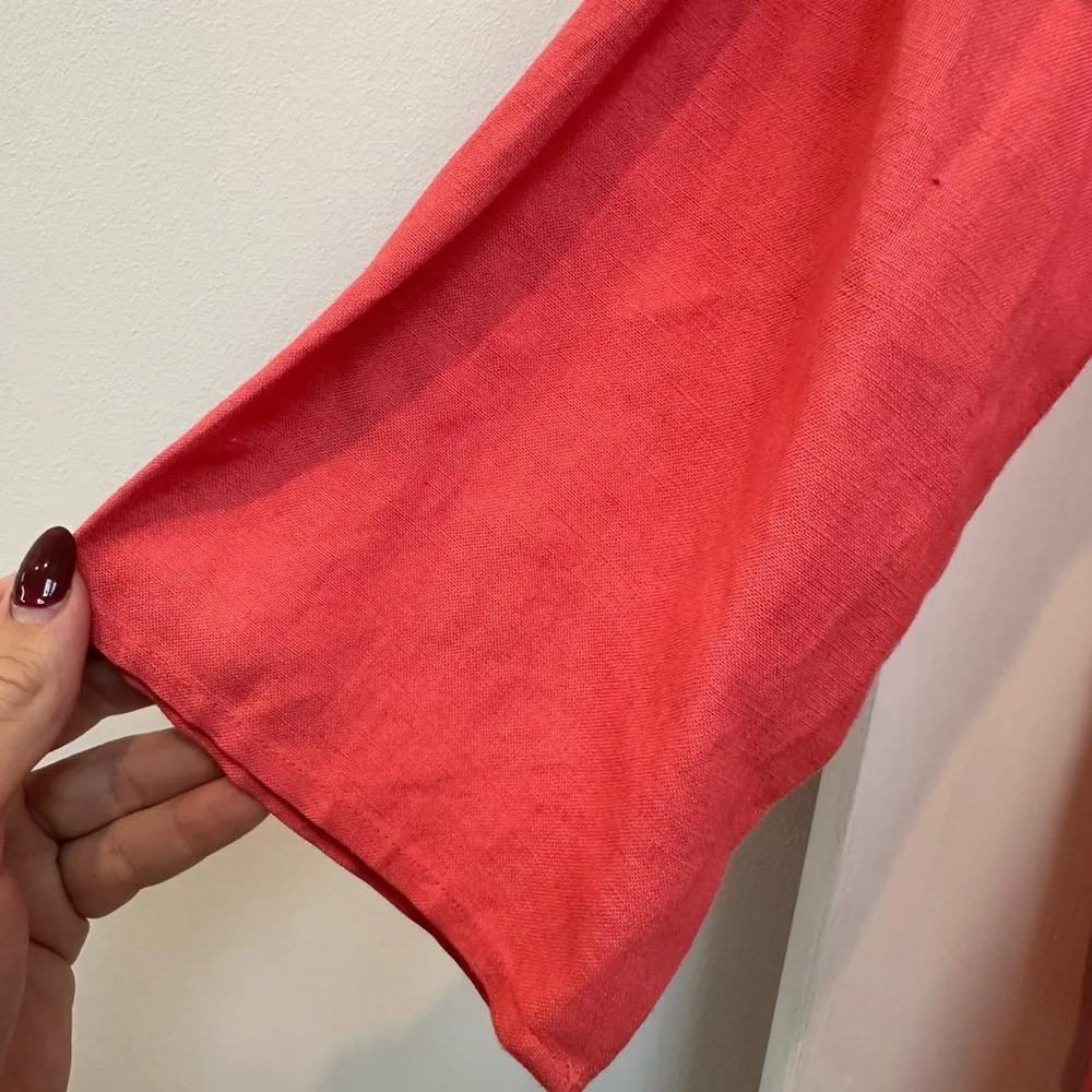 Talbots Salmon Coral Linen Blend Lightweight Blazer Jacket Plus Size 20 - Image 4