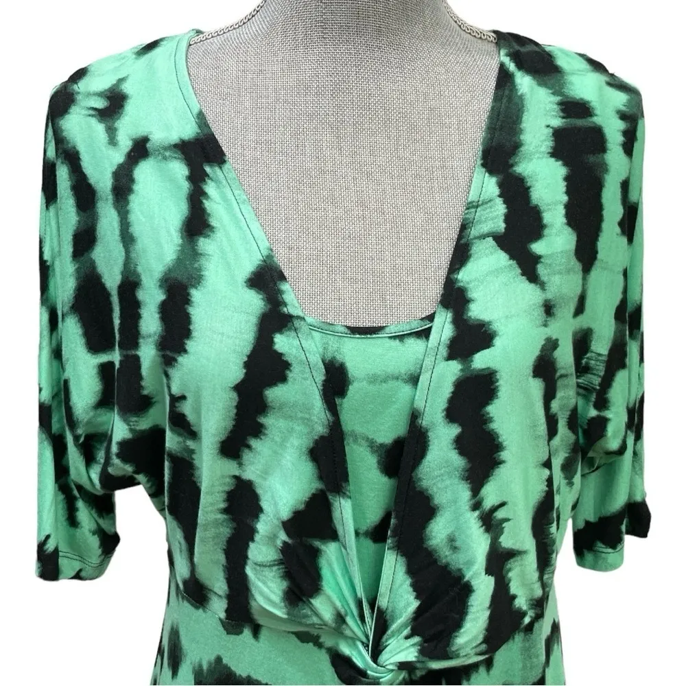 Belle Gray dress by Lisa Rinna, Green and Black tie dye design size M Size M - Image 6