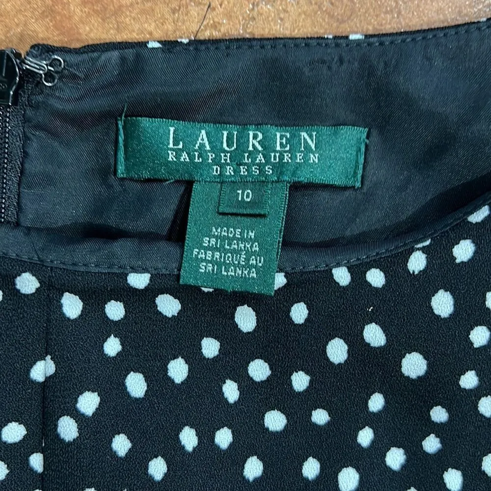 Lauren Ralph Lauren Colorblock Dot Print Sleeveless Fit & Flare Dress size 10 - Image 7