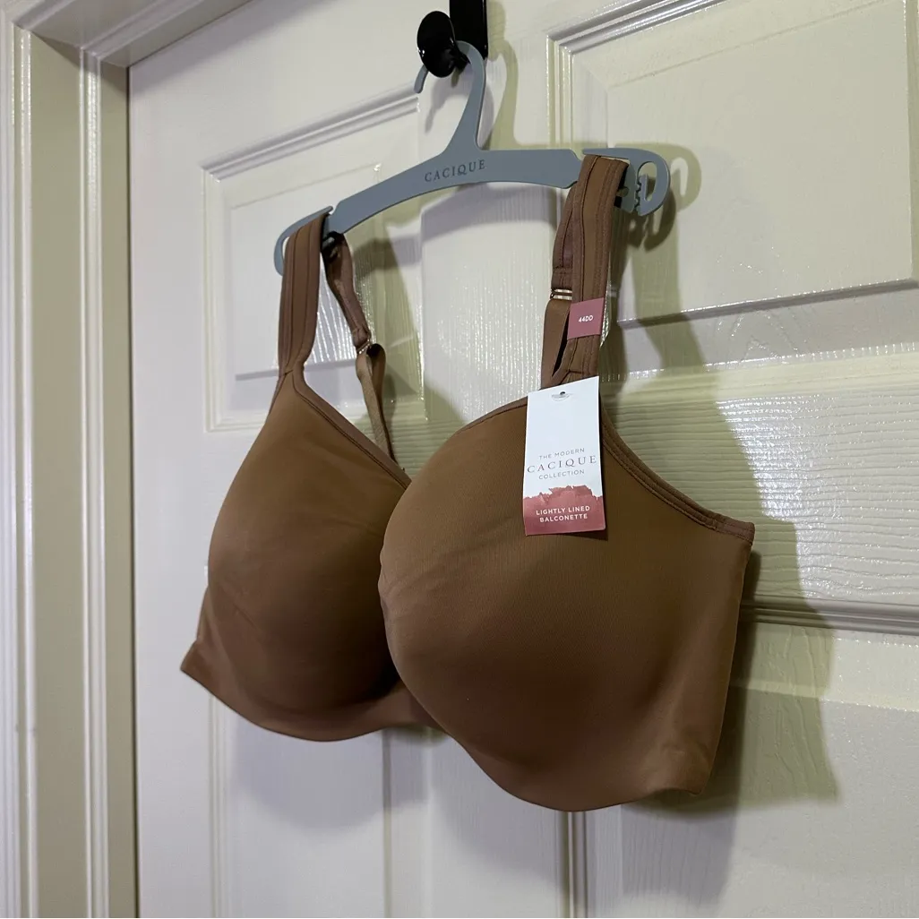Cacique Lightly Lined Balconette Bra Size 44DD Tan Camel Mocha Underwire NWT - Image 3