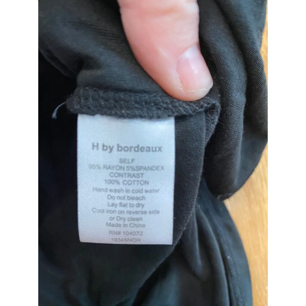 H by Bordeaux Blouse Women's Small Blue 100% Cotton Puff Sleeve Crew Neck B62 - Image 3