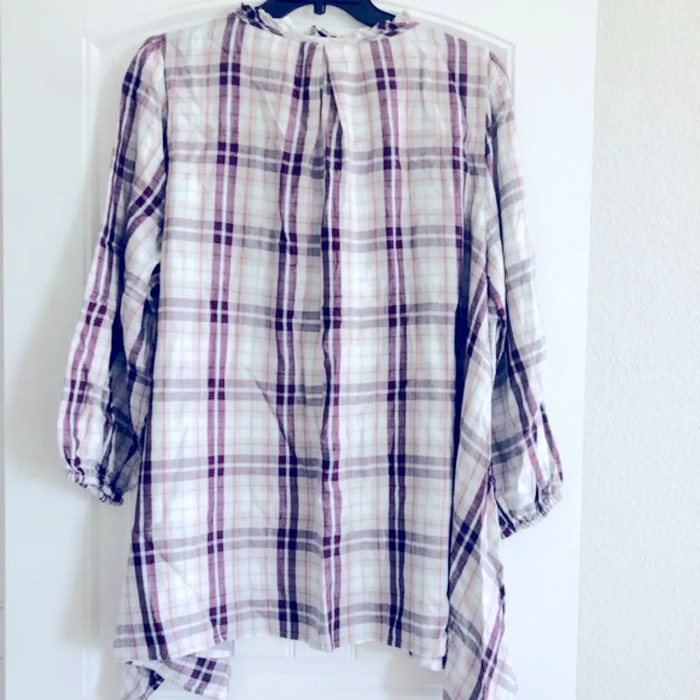 Lane Bryant Plaid Shark-Bite Top Plus Size 18/20 NWT - Image 4