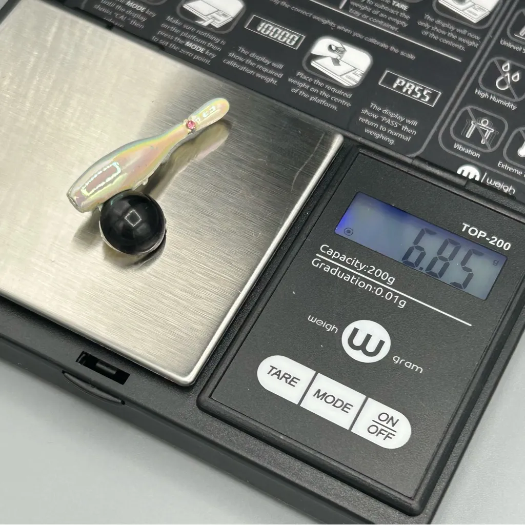 Vintage Bowling Pin & Ball Brooch Roller Novelty Gold Tone Rhinestone - Image 3