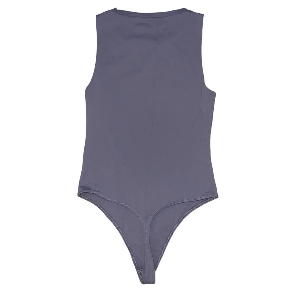 Babaton Aritzia purple grey high neck snap button bodysuit women’s size medium - Image 2