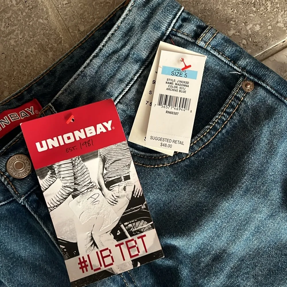 Union Bay Madonna Rigid Mom Jeans in Archive Blue, Juniors Size 5 New w/Tag - Image 6