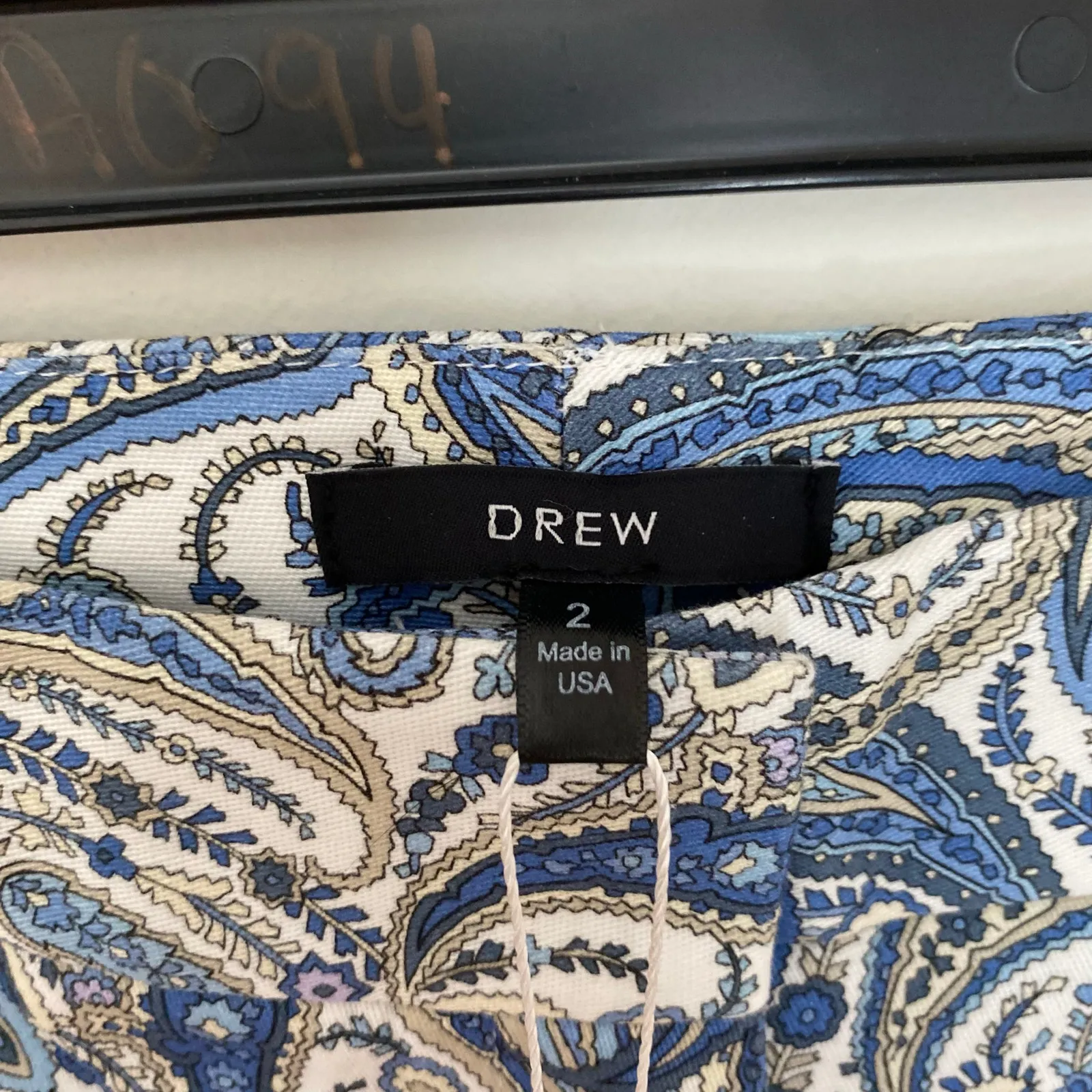 NWT Drew Angelica Dayna Bluebird Floral Paisley Cropped Pants Blue Tan White 2 - Image 6