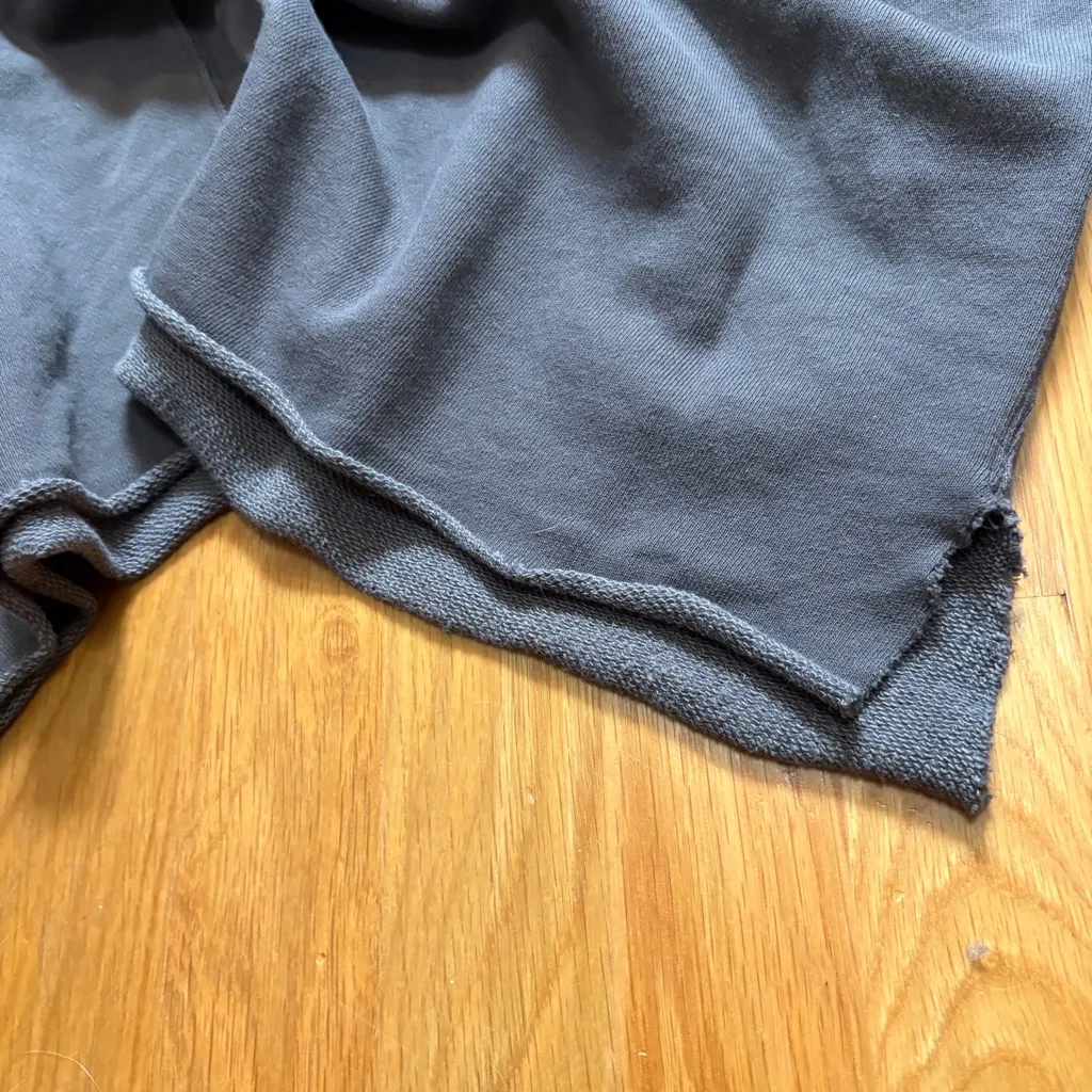 Aerie Gray Oversized Cozy Crew Neck Long Sleeve Sweatshirt Distressed Women’s Sm - Image 6