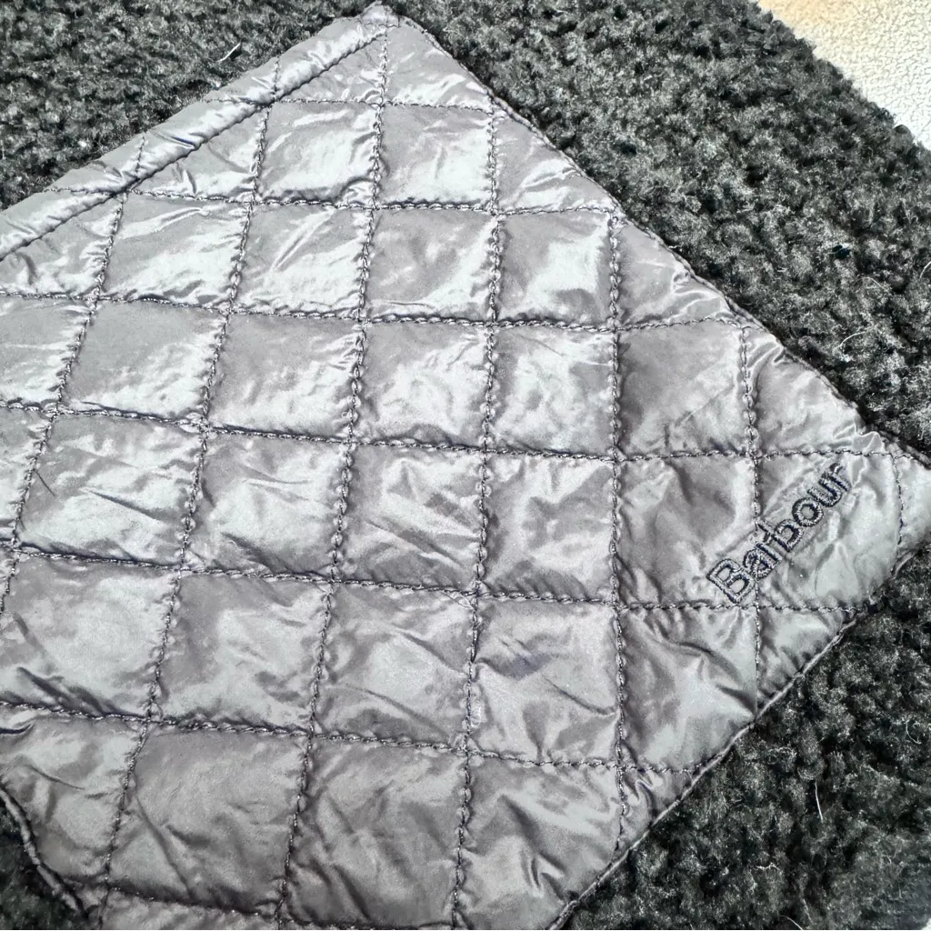 Barbour x Alexa Chung Sherpa Teddy Quilted Zip Hazel Jacket Black US 10 - Image 9