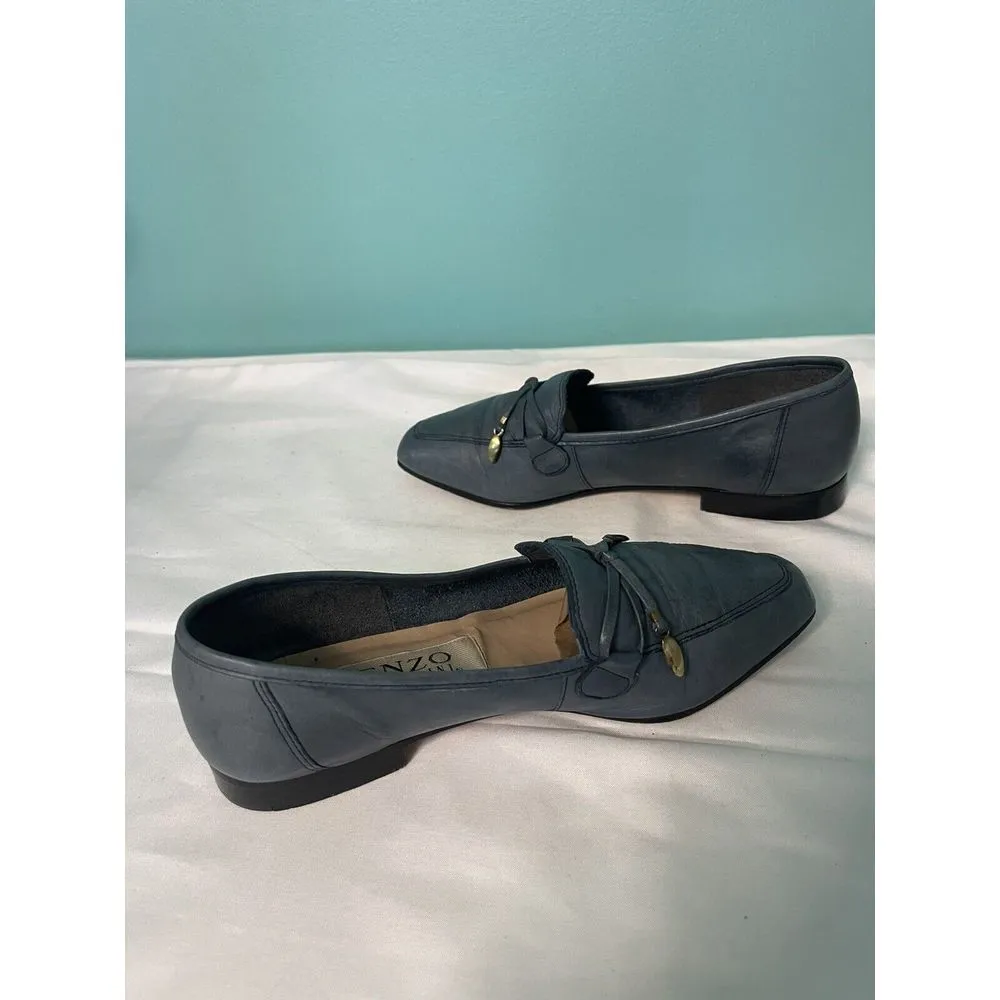 Enzo Angiolini Ballet Flat Shoes Women Sz 5.5M Blue‎ Leather Slip On S-326 - Image 5