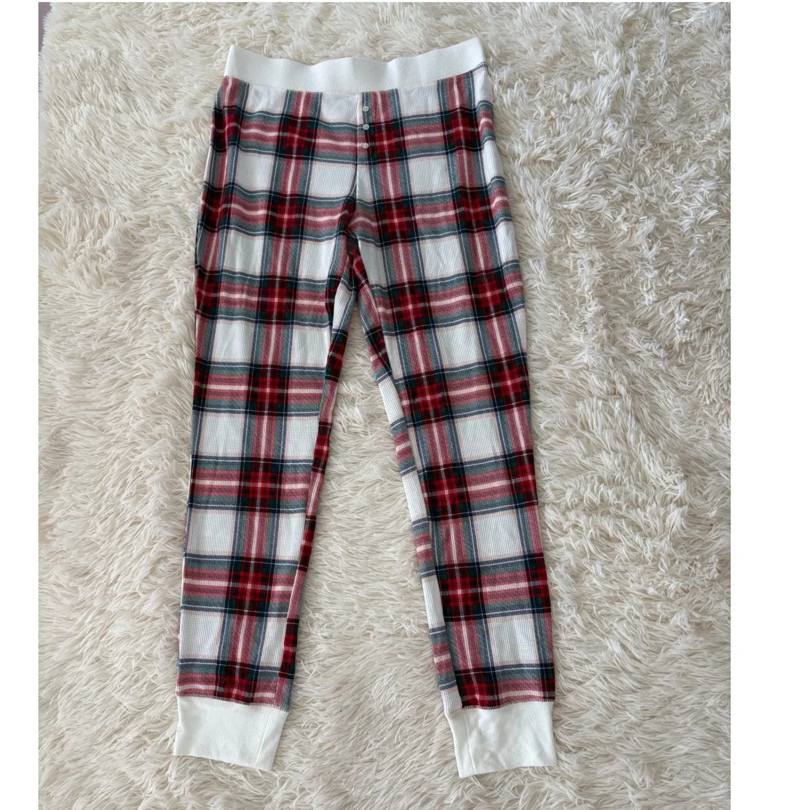 Stars Above Womens Pajama Set‎ Plaid Red White Lounge Sleepwear Medium M - Image 6