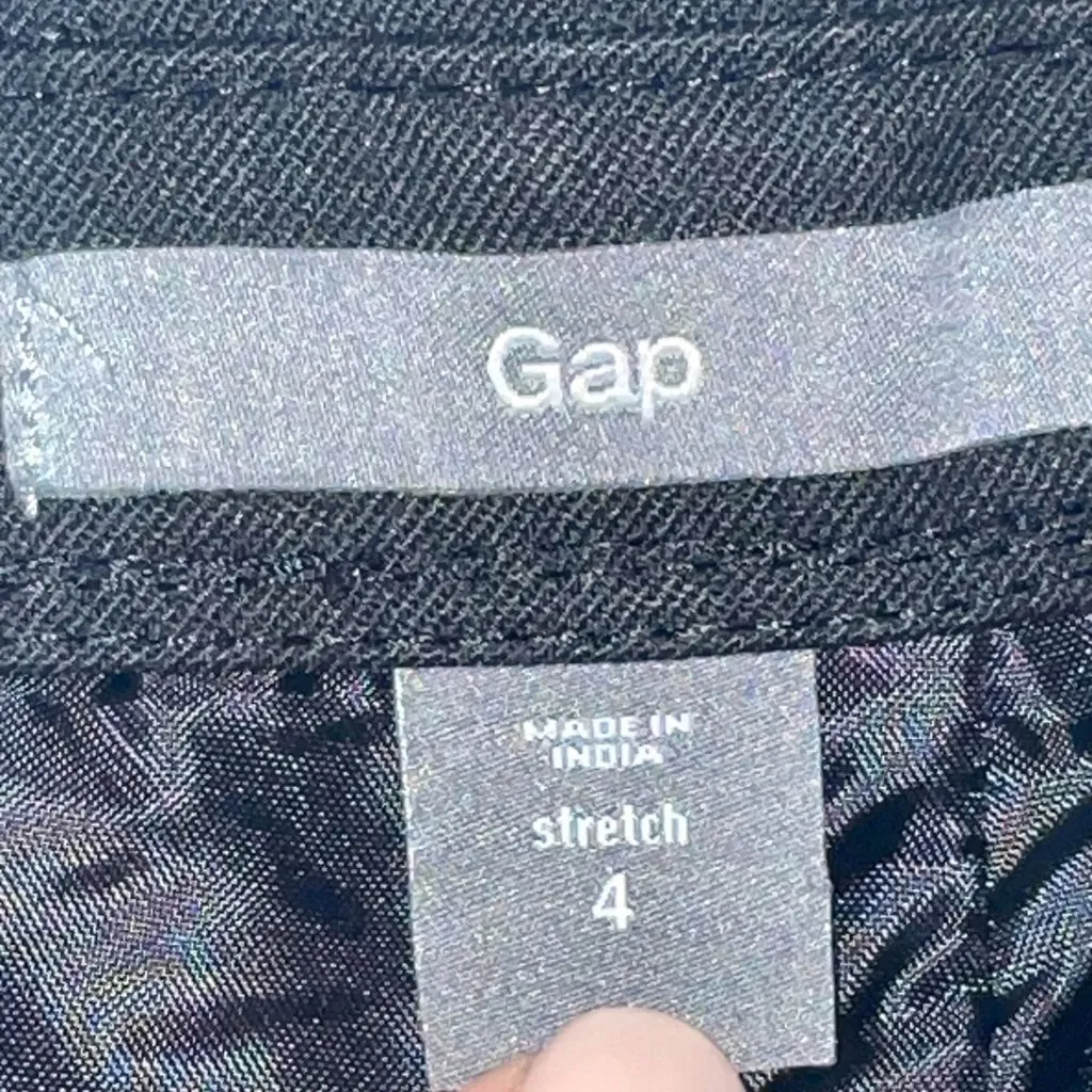 Gap Stretch Black Ruched Ribbon-Trimmed Waist Skirt with Pockets‎ Size 4 - Image 4