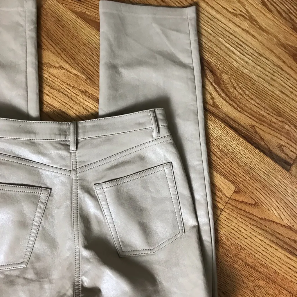 Aritzia Wilfred Melina Tan High-Waisted Faux Leather Pants - Image 13