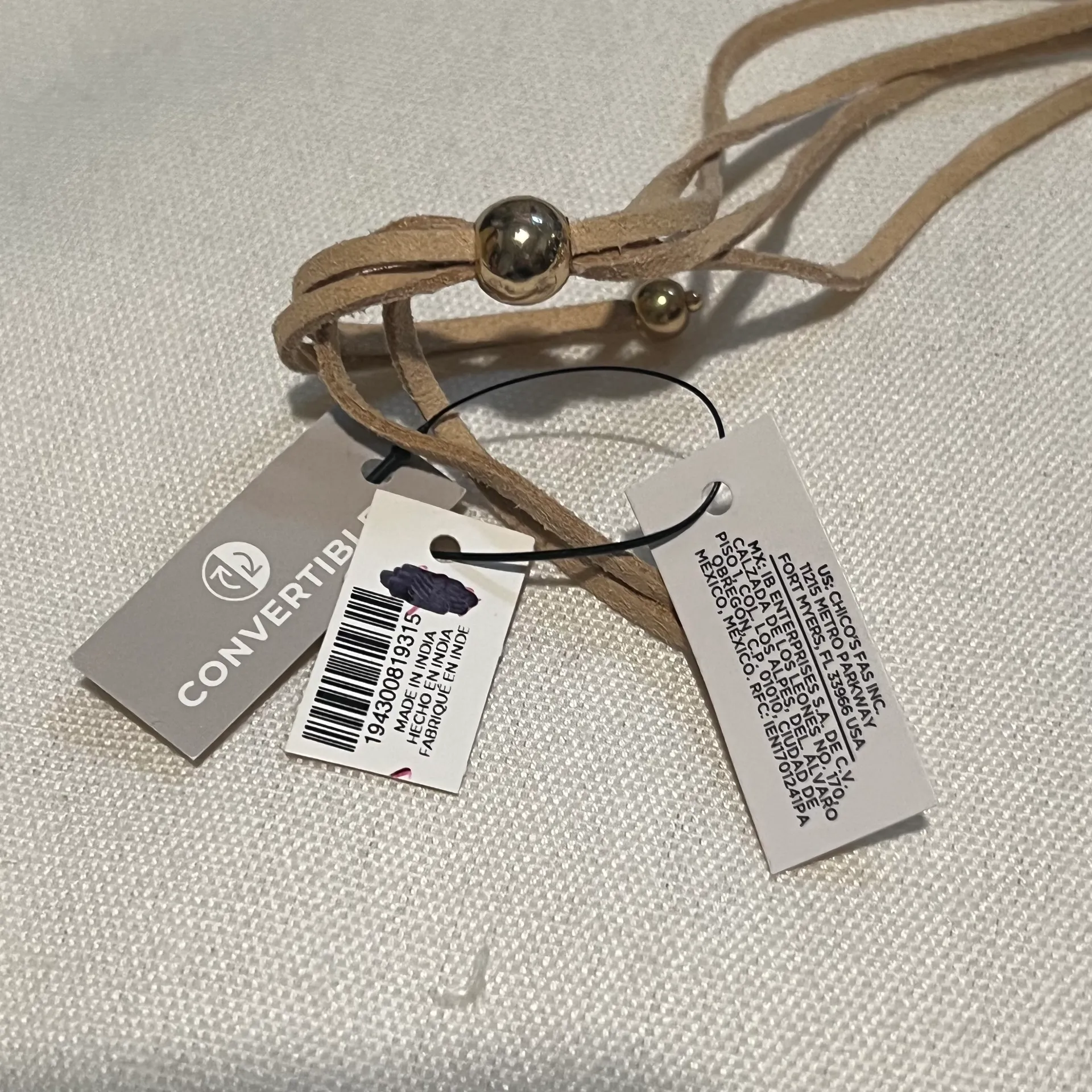 NEW NWT Chicos Black Tan Reversible Pendant Necklace - Image 7