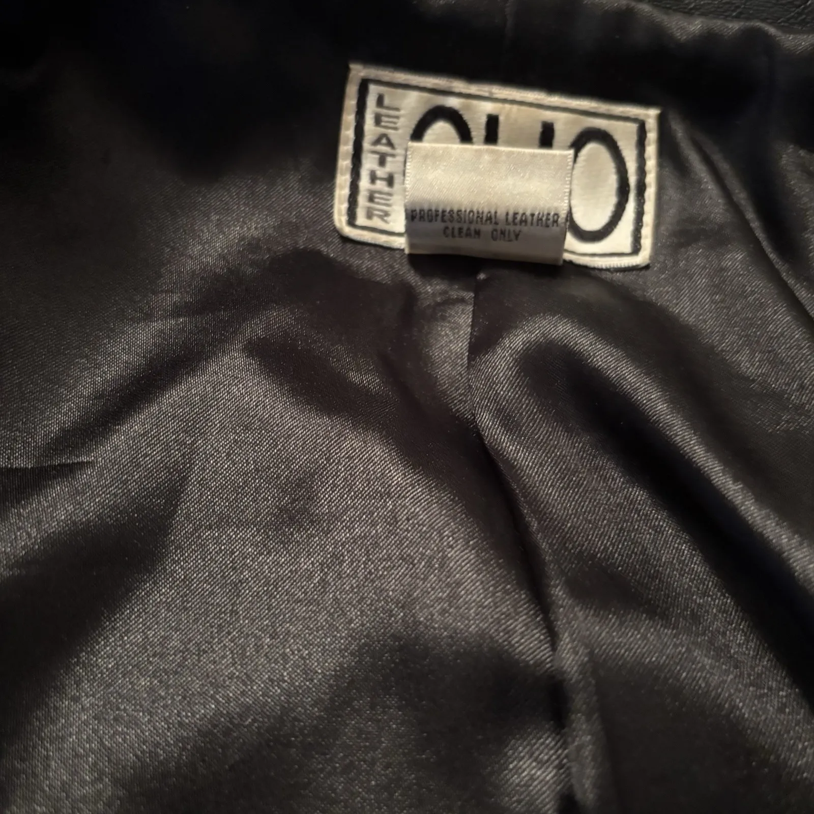 Leather‎ Jacket Black Leather Collared Buttons Pockets Lined Size 10 VTG VG Clio - Image 5